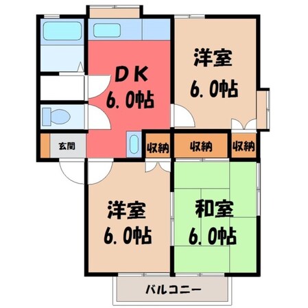 宝積寺駅 徒歩25分 1階の物件間取画像